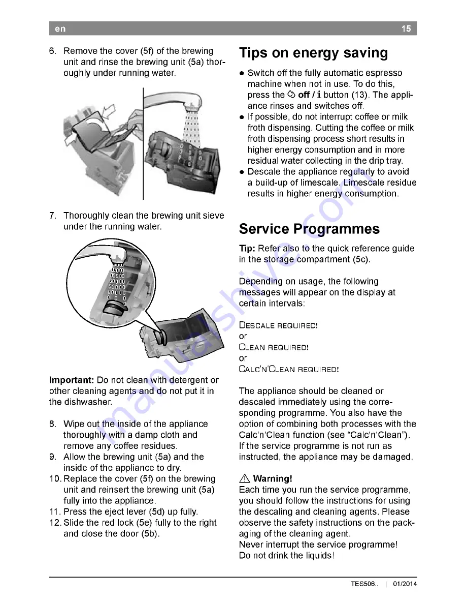 Bosch TES506 series Instruction Manual Download Page 19