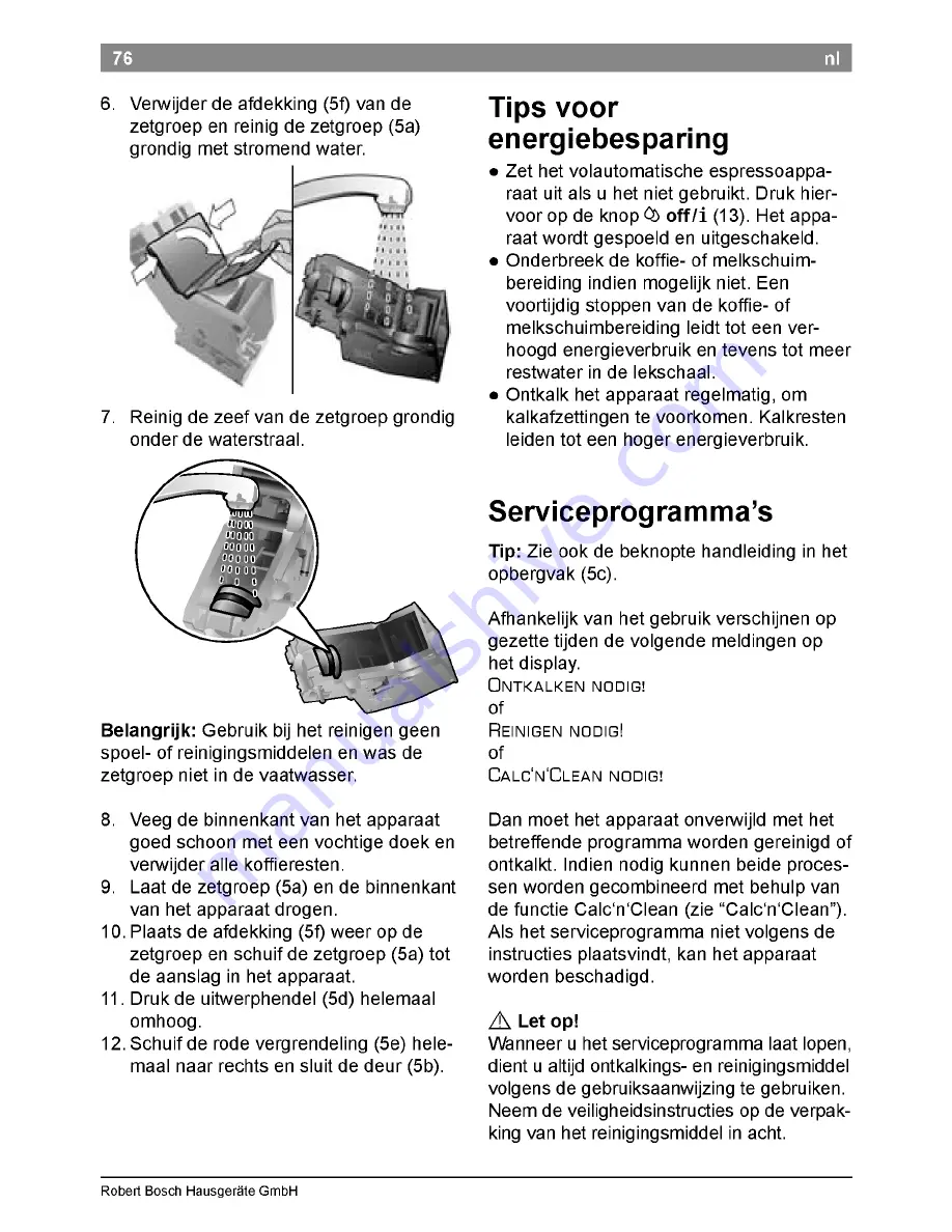 Bosch TES506 series Instruction Manual Download Page 80