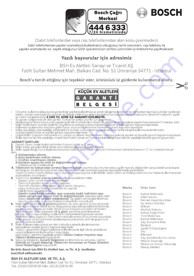 Bosch TKA?6 series Instruction Manual Download Page 45