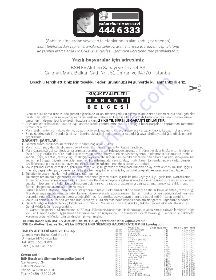 Bosch TKA60 Operating Instructions Manual Download Page 31