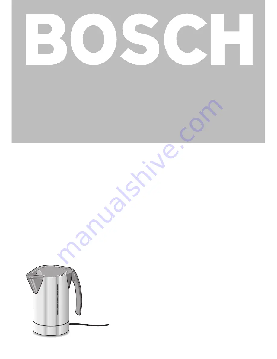 Bosch TWK 911 UC Use And Care Manual Download Page 1