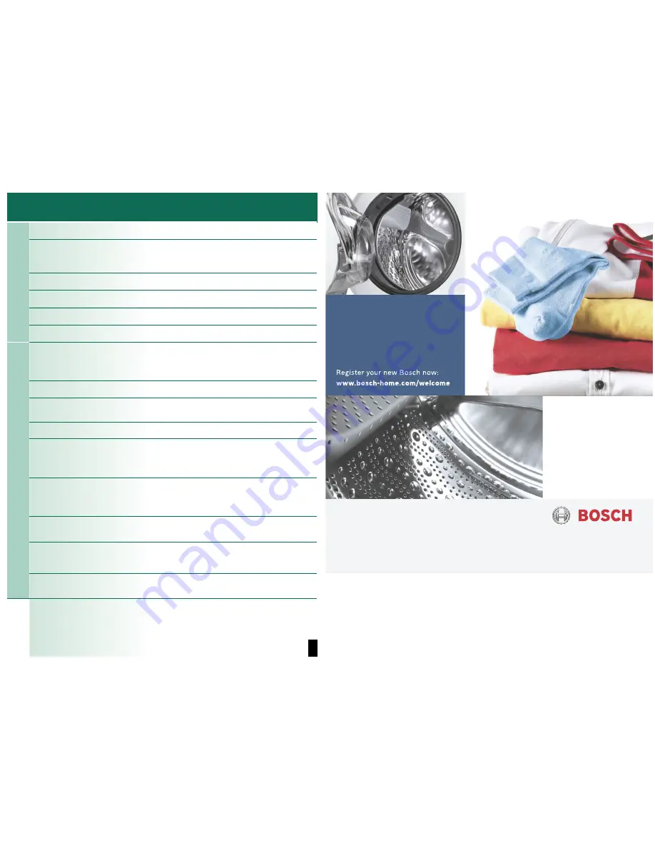 Bosch WAB28162GB Operating Instructions Manual Download Page 8