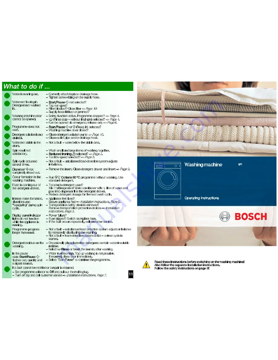 Bosch WAS24469GB Operating Instructions Manual Download Page 8