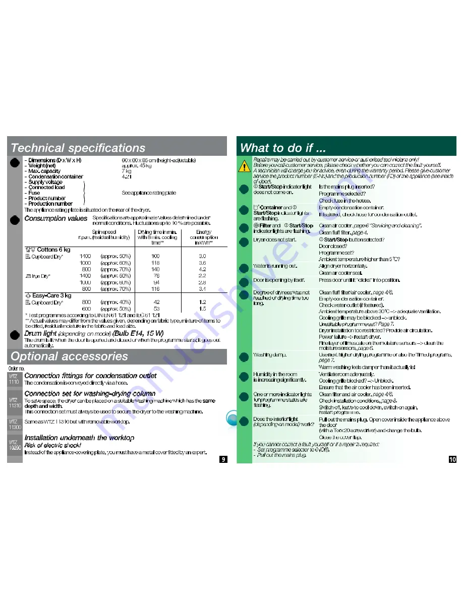 Bosch WTE84101AU Operating And Installation Instructions Download Page 7