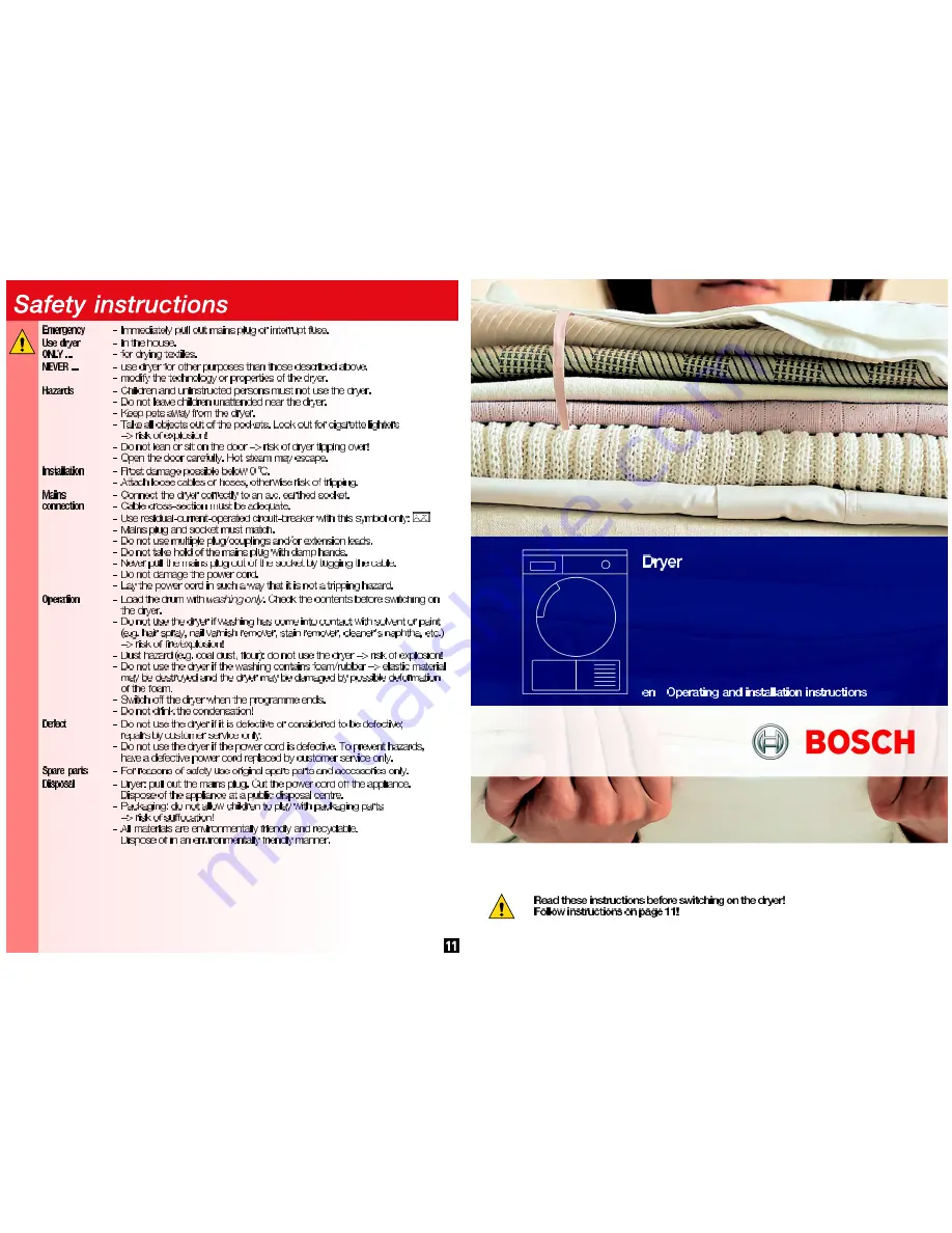 Bosch WTE86300BY Operating And Installation Instructions Download Page 8