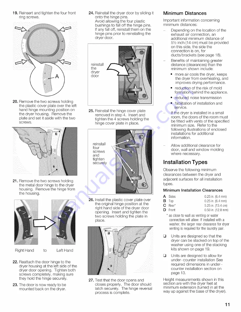 Bosch WTVC8530UC - Vision 800 Series Gas Dryer Operating And Installation Instructions Download Page 11