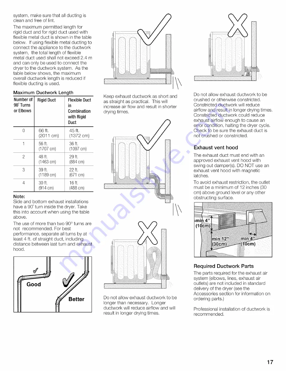 Bosch WTVC8530UC - Vision 800 Series Gas Dryer Operating And Installation Instructions Download Page 17