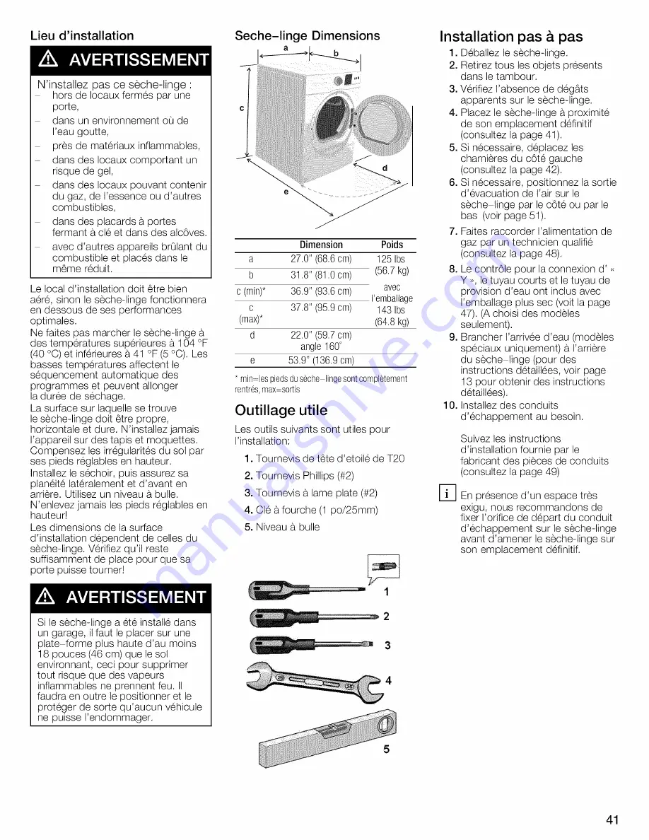 Bosch WTVC8530UC - Vision 800 Series Gas Dryer Operating And Installation Instructions Download Page 41