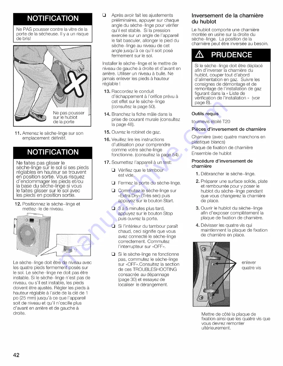 Bosch WTVC8530UC - Vision 800 Series Gas Dryer Operating And Installation Instructions Download Page 42