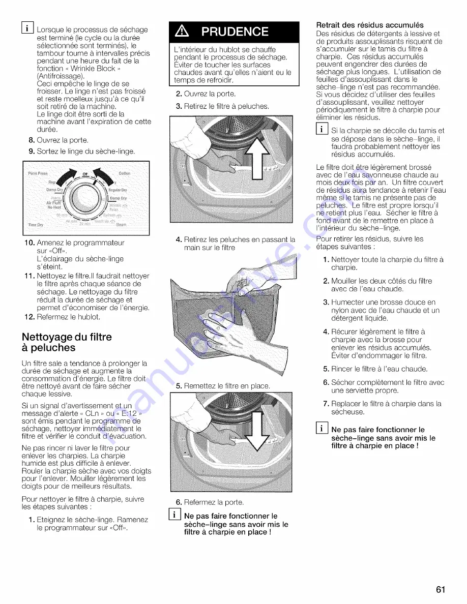 Bosch WTVC8530UC - Vision 800 Series Gas Dryer Operating And Installation Instructions Download Page 61