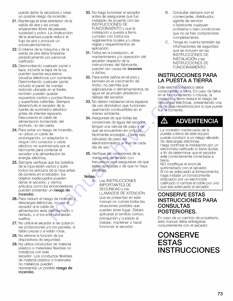 Bosch WTVC8530UC - Vision 800 Series Gas Dryer Operating And Installation Instructions Download Page 73