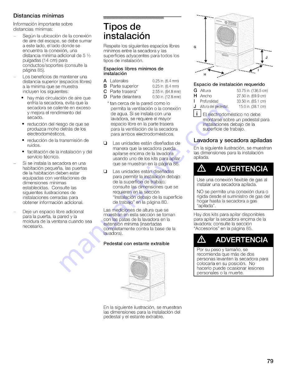 Bosch WTVC8530UC - Vision 800 Series Gas Dryer Operating And Installation Instructions Download Page 79