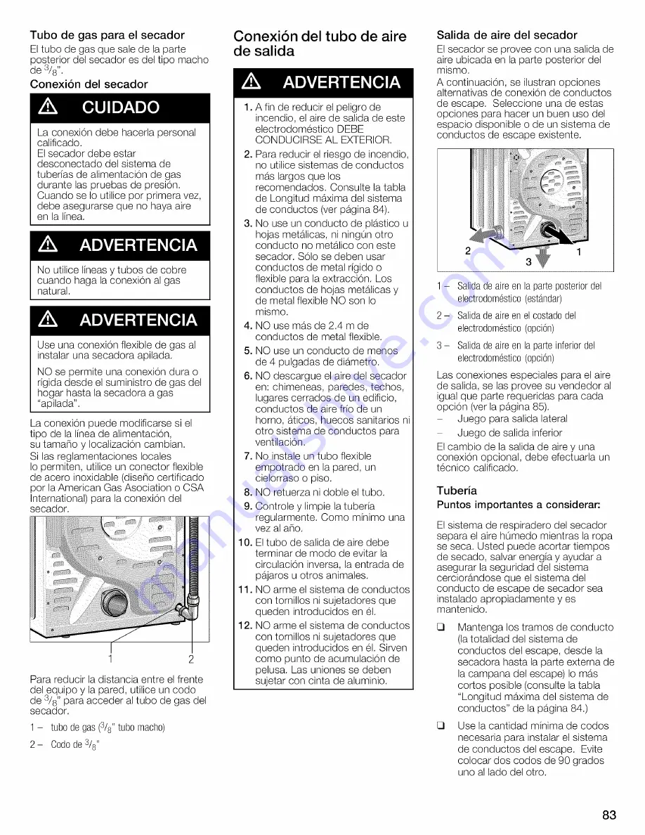 Bosch WTVC8530UC - Vision 800 Series Gas Dryer Скачать руководство пользователя страница 83