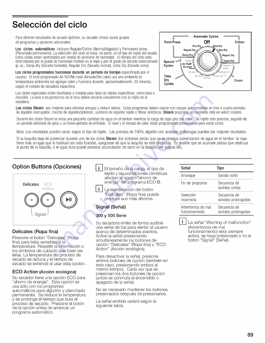 Bosch WTVC8530UC - Vision 800 Series Gas Dryer Operating And Installation Instructions Download Page 89