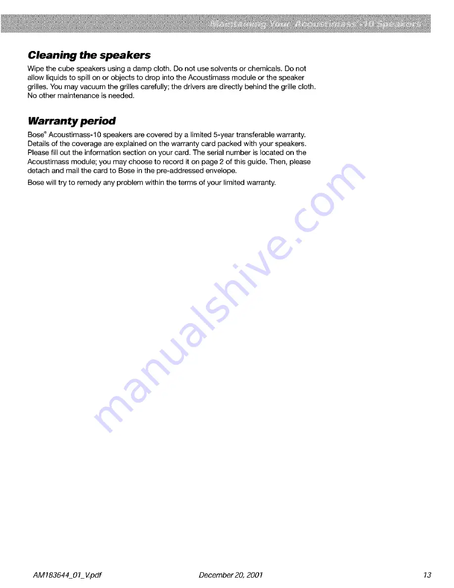 Bose Acoustimass10 Series IV Owner'S Manual Download Page 13