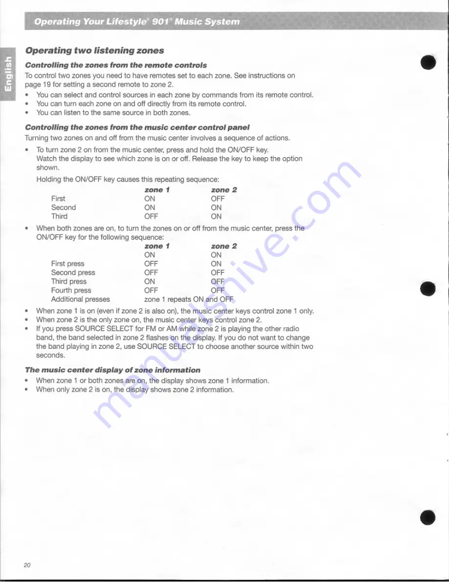 Bose Lifestyle 901 Owner'S Manual Download Page 20