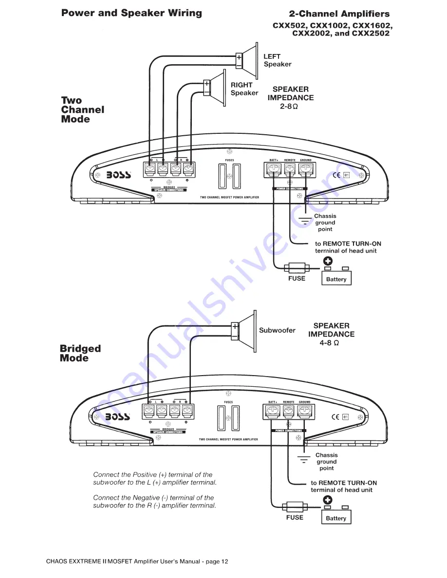 Boss Audio Systems CXX1002 User Manual Download Page 13