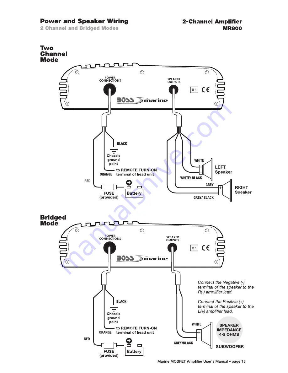 Boss Audio Systems MR1000 User Manual Download Page 13