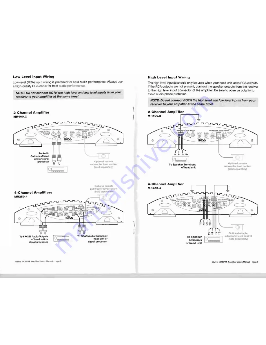 Boss Audio Systems MR250.4 Скачать руководство пользователя страница 6