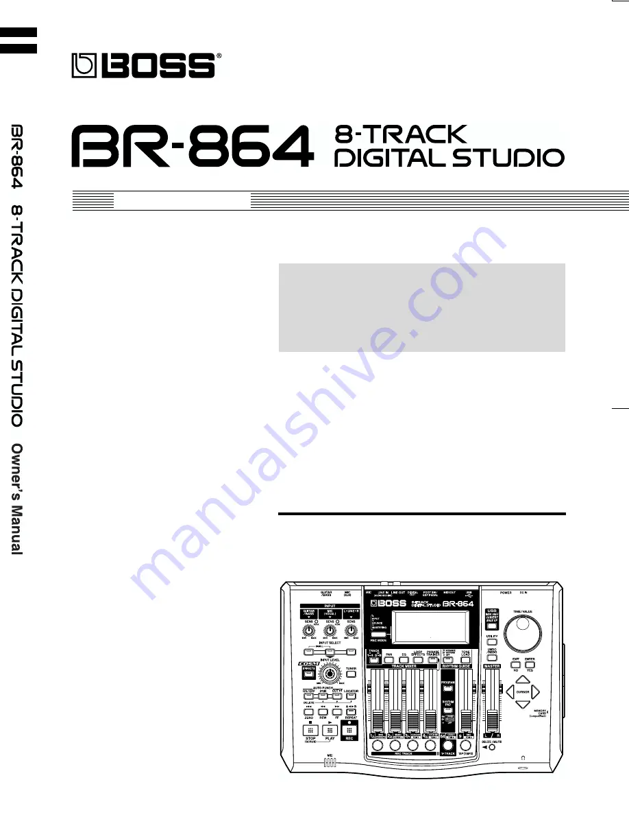 Boss BR-864 Скачать руководство пользователя страница 1