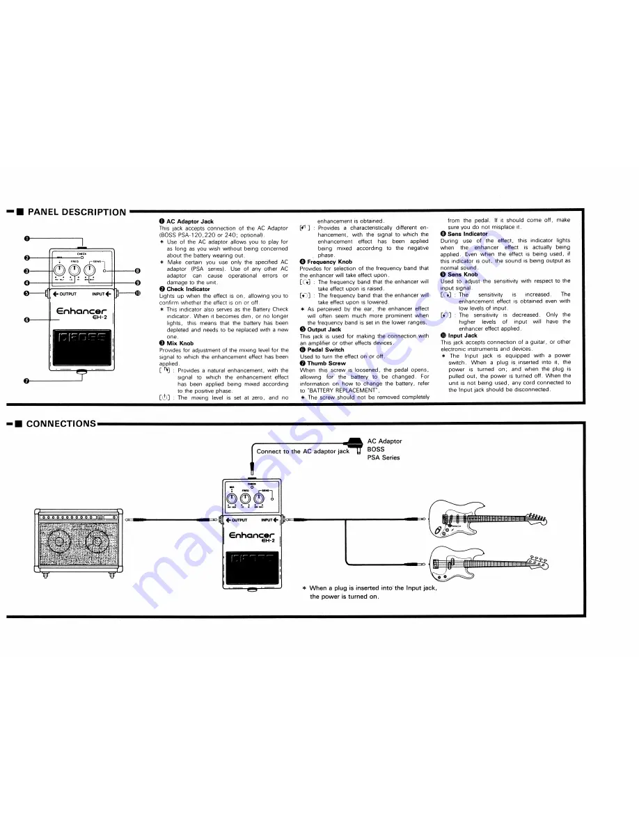 Boss EH-2 Enchancer Instructions Download Page 2