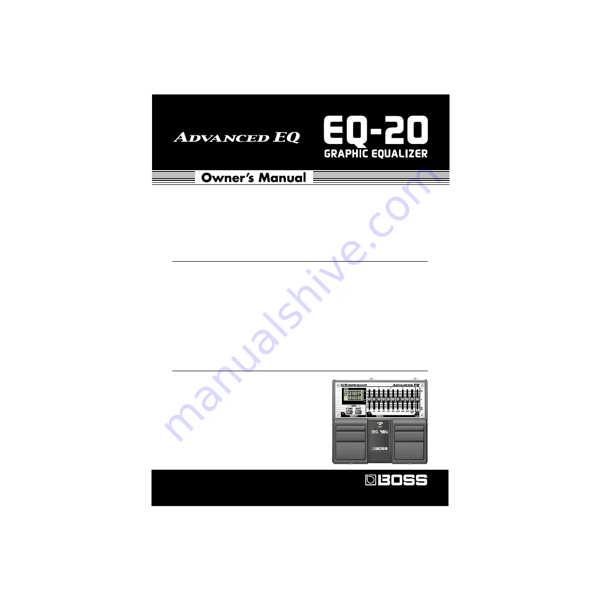 Boss EQ-20 Advanced EQ Owner'S Manual Download Page 1