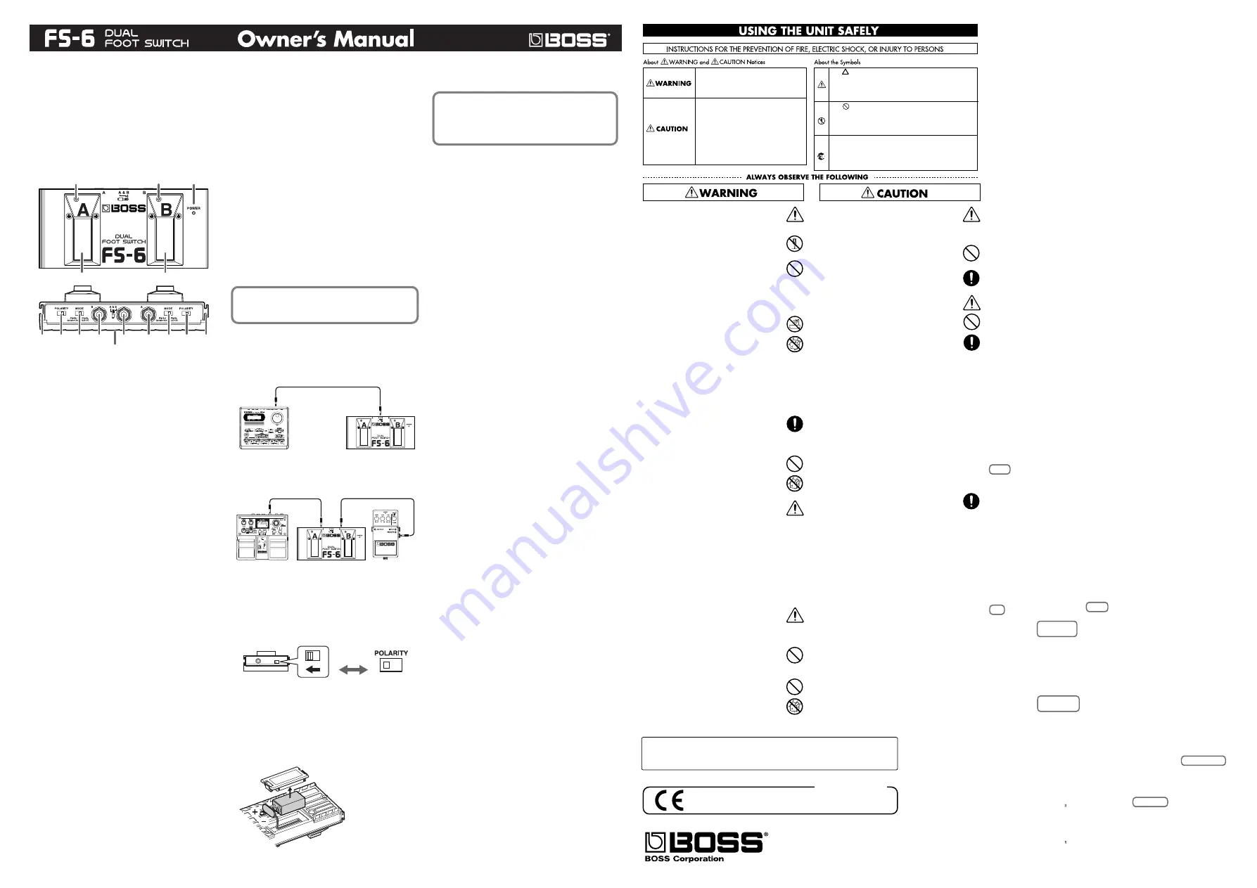 Boss FS-6 Owner'S Manual Download Page 1