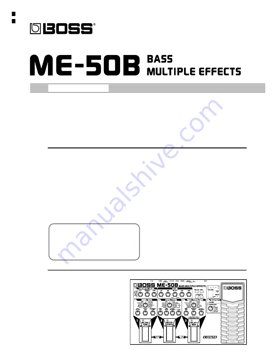 Boss ME-50B Скачать руководство пользователя страница 1