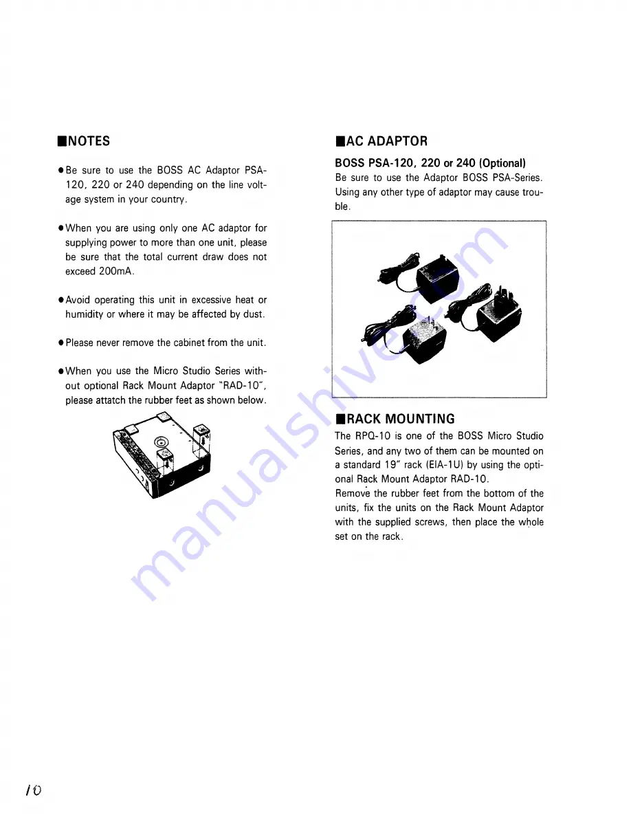 Boss RPQ-10 Instructions Manual Download Page 10