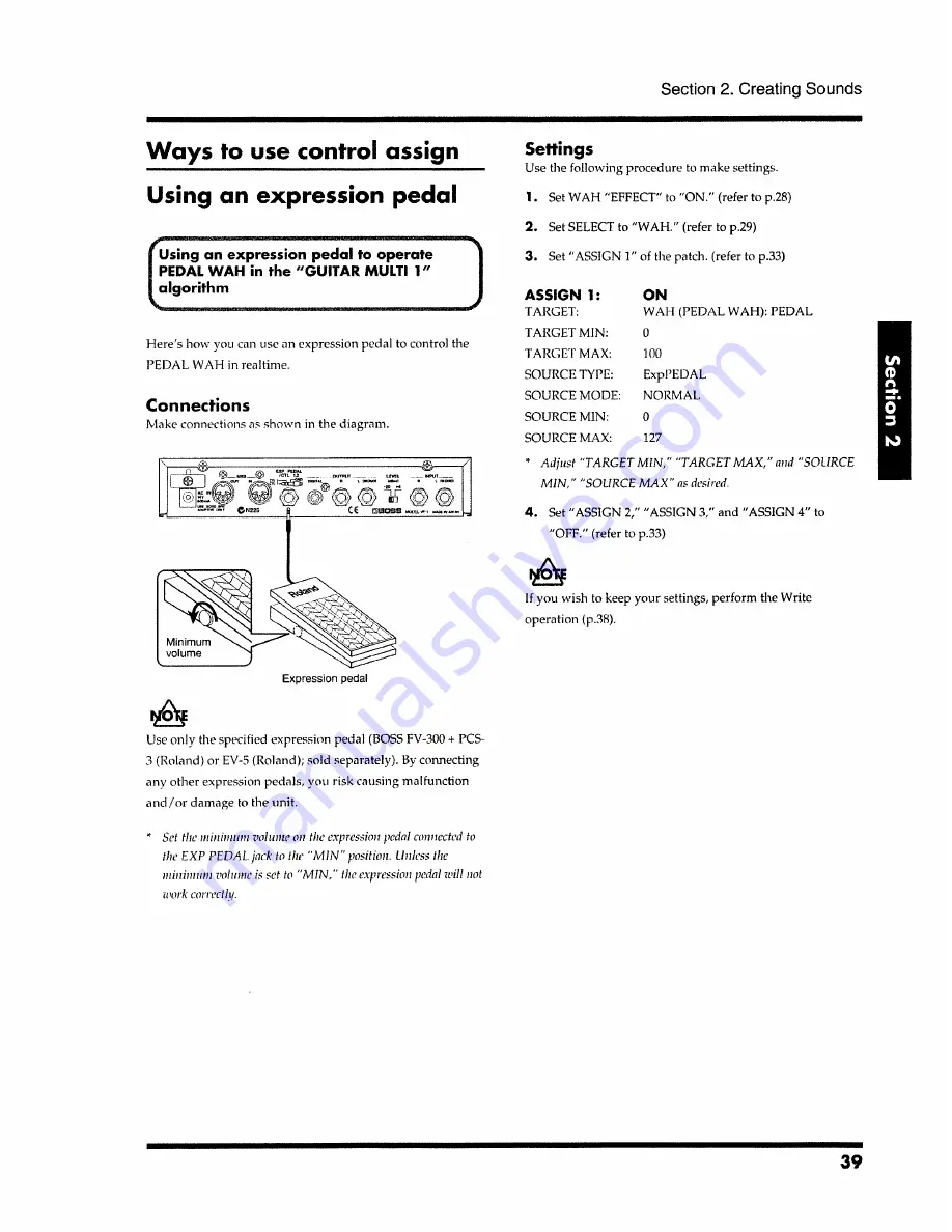 Boss VF-1 Owner'S Manual Download Page 39