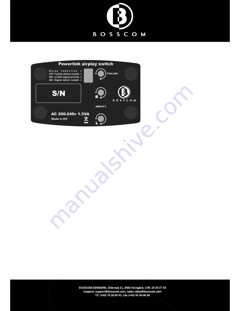 Bosscom Powerlink Switch Airplay User Manual Download Page 9