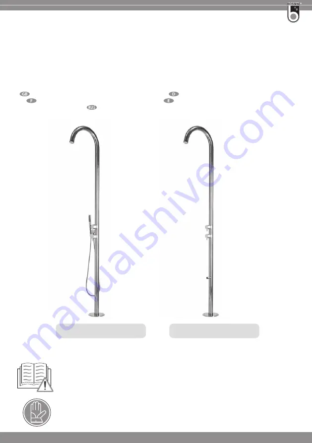 Bossini L00359 Instructions For Installation, Operation And Maintenance Download Page 1