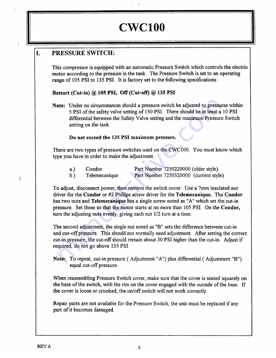 Bostitch CWC100 Instruction Manual Download Page 3