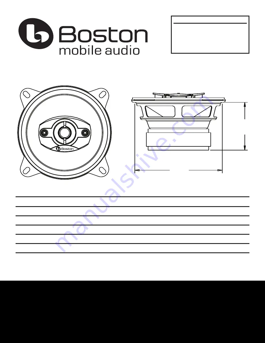 Boston Acoustics SE45 Specifications Download Page 1