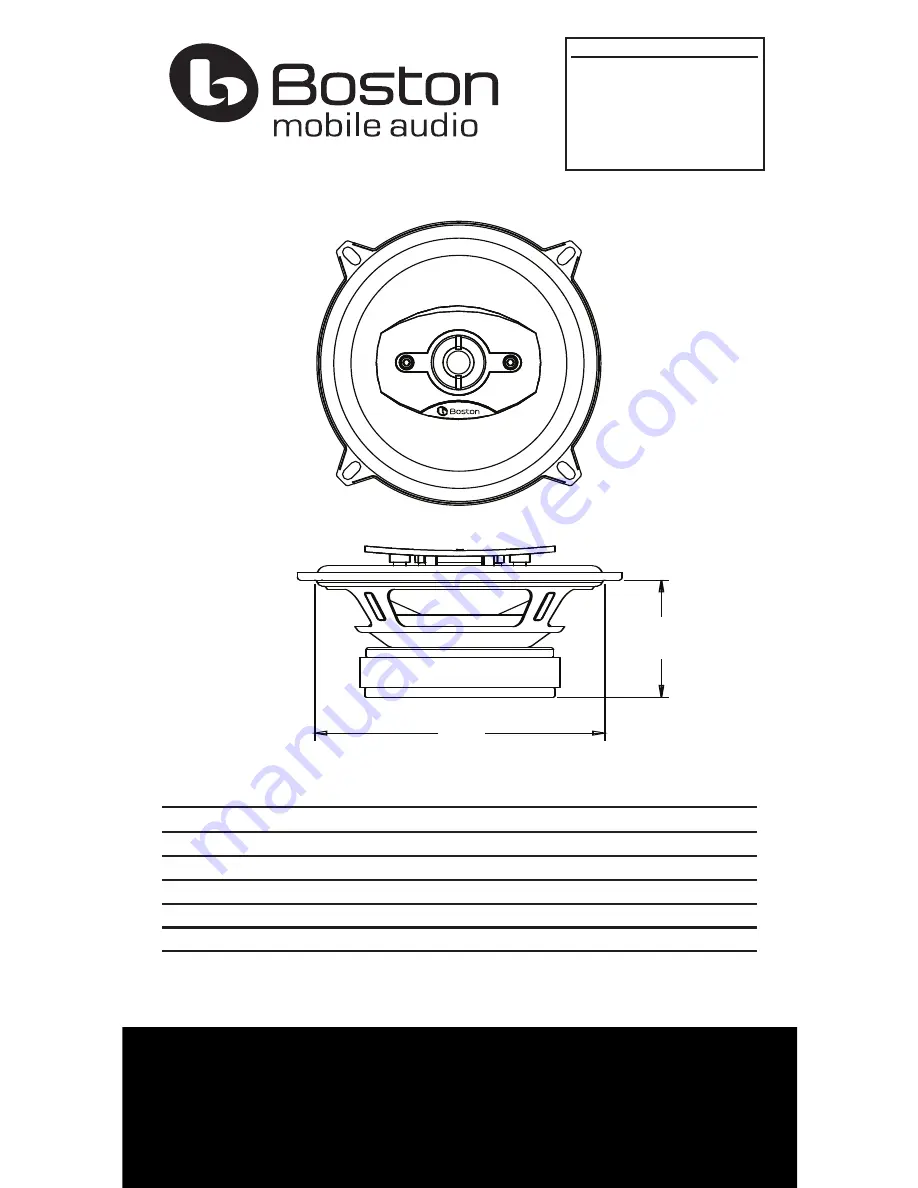 Boston Acoustics SE55 Specifications Download Page 1