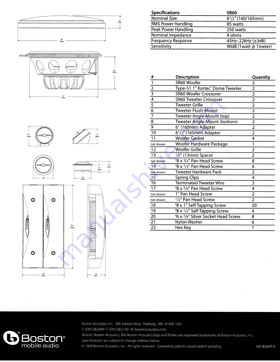 Boston Acoustics SR60 Manual Download Page 2