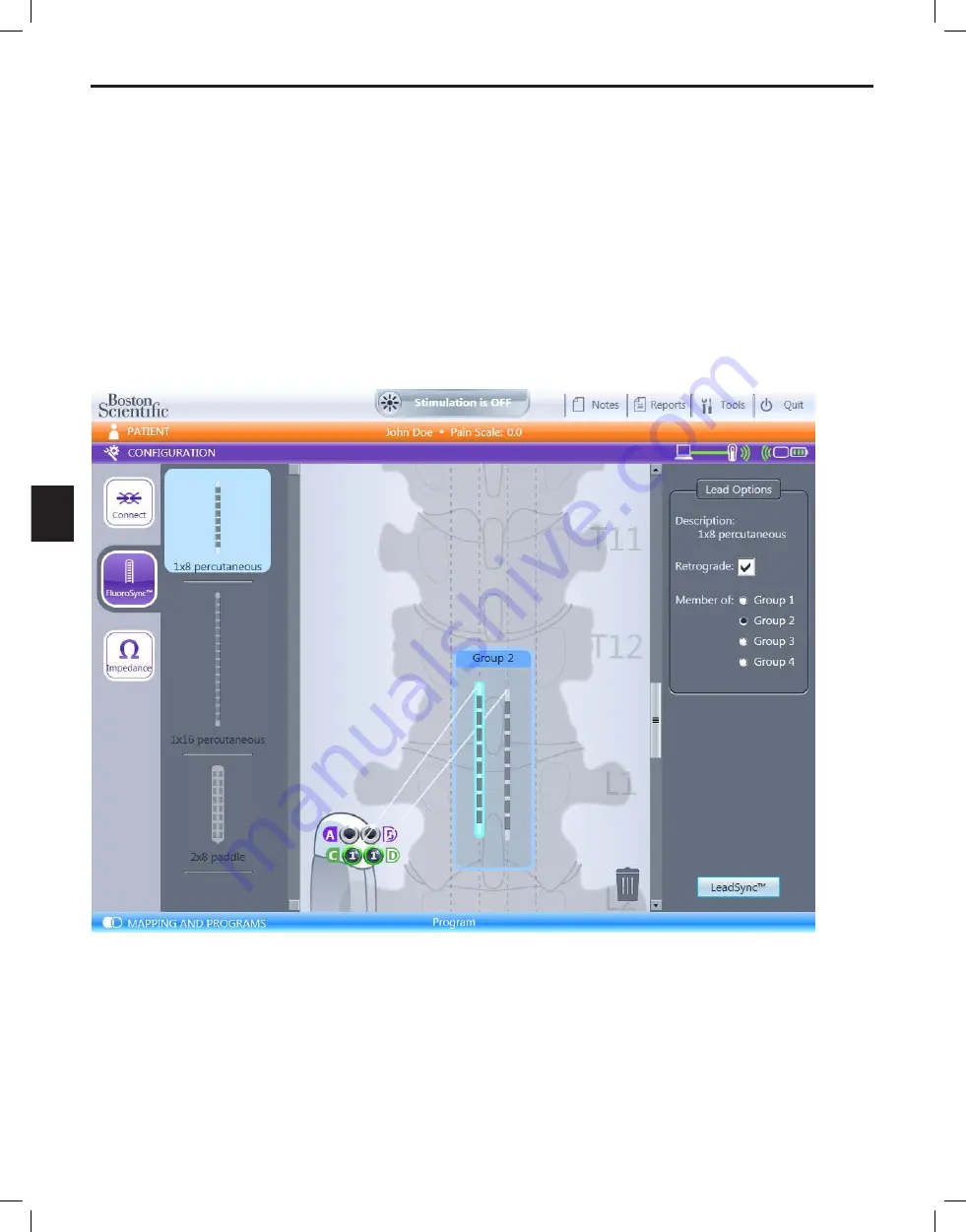 Boston Scientific Bionic Navigator 3d NM-7153-11A System Programming Manual Download Page 186