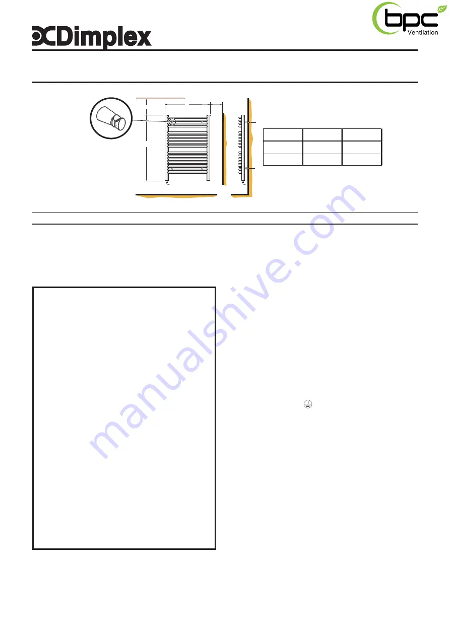 BPC Dimplex TDTR Series Скачать руководство пользователя страница 1