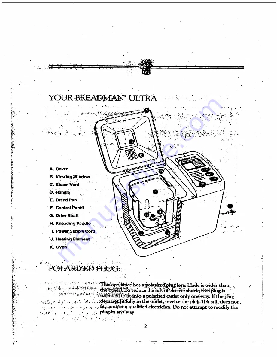 Breadman TR600A Instruction Manual Download Page 5