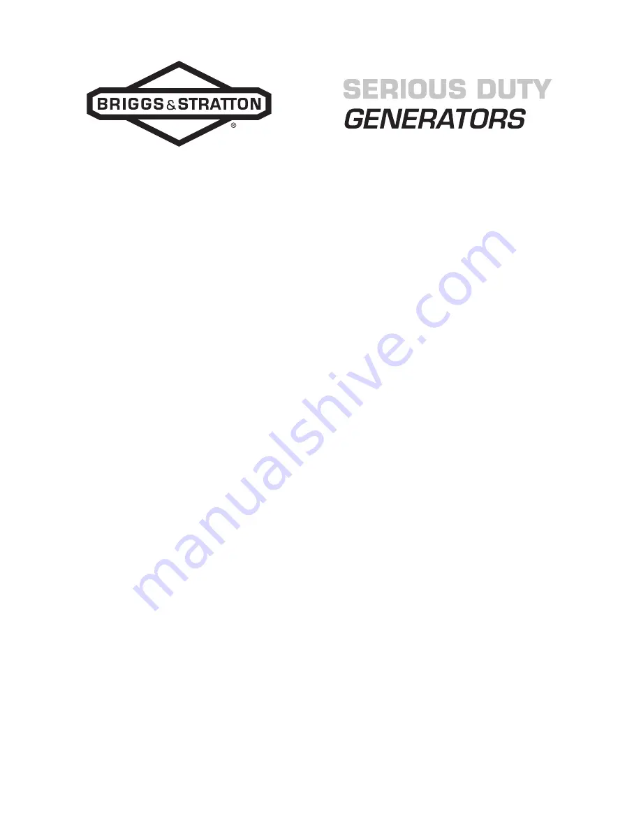 Briggs & Stratton 030333-0 Operator'S Manual Download Page 24