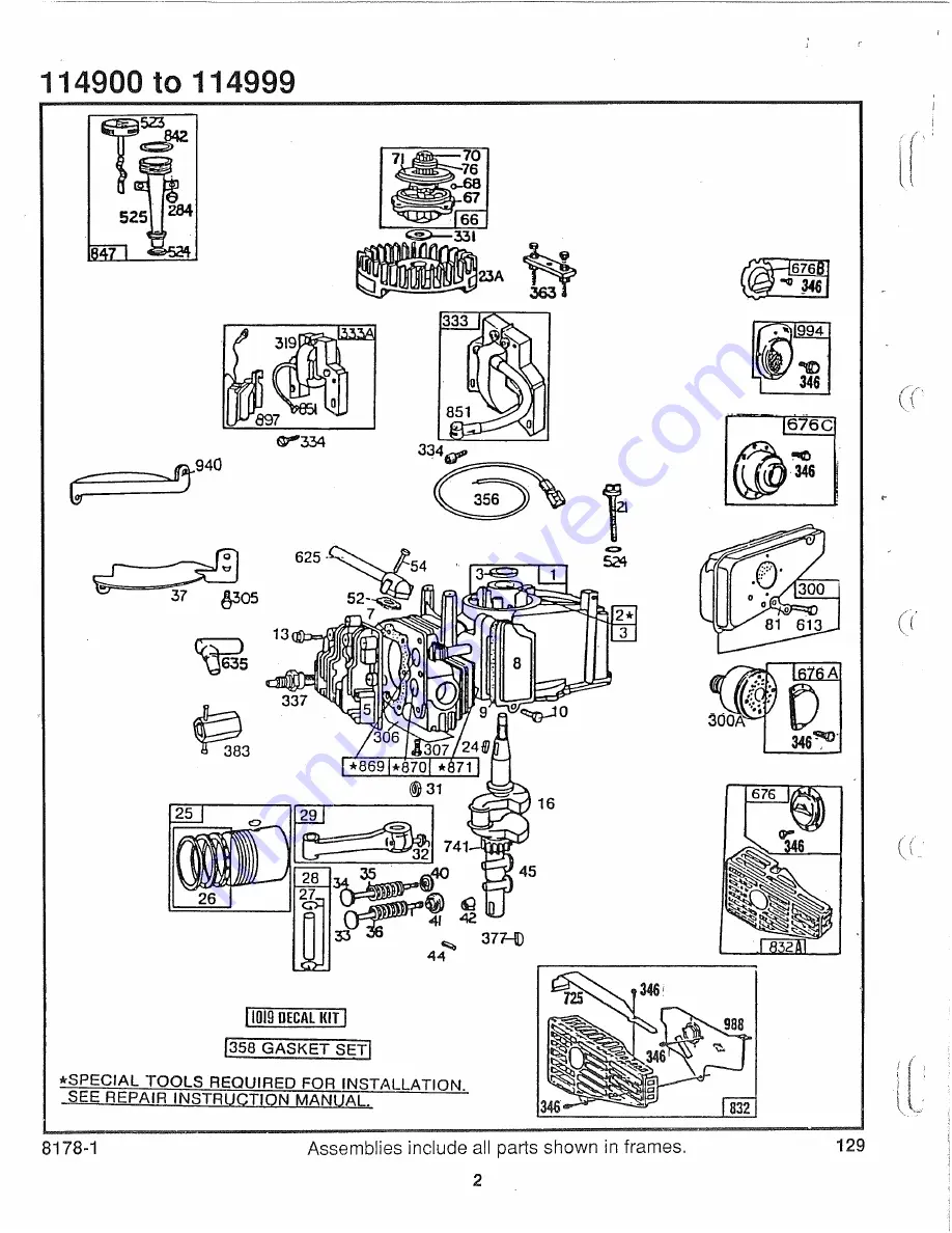 Briggs & Stratton 114900 Series Скачать руководство пользователя страница 2