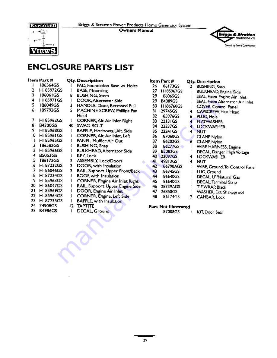 Briggs & Stratton 190839GS Owner'S Manual Download Page 29