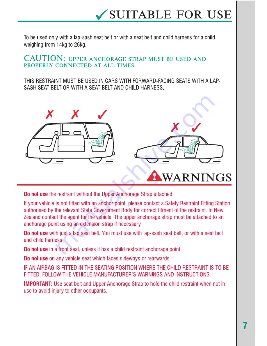 Britax HI-LINER SG Manual Download Page 7