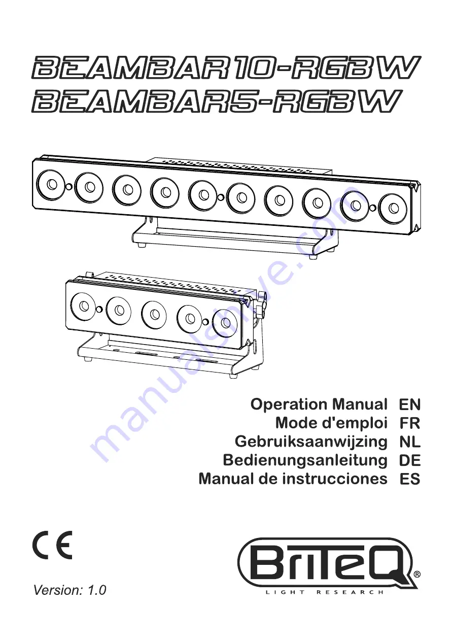 Briteq BEAMBAR10-RGBW Скачать руководство пользователя страница 1