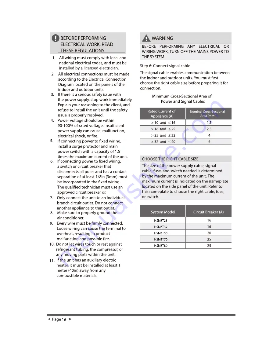 Brivis HINBT25 Installation Manual Download Page 16