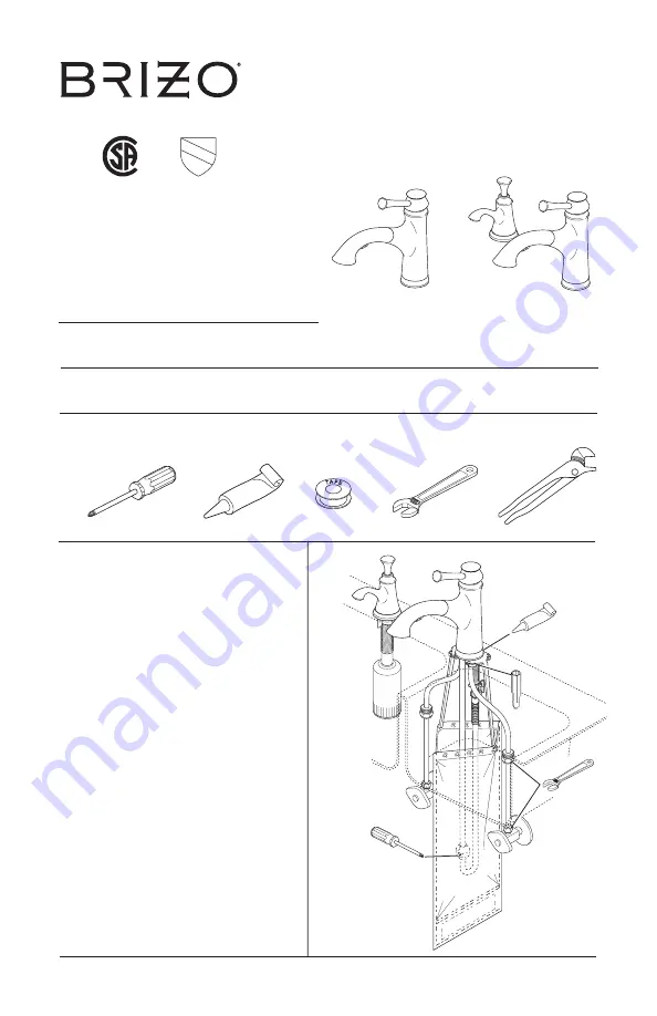 Brizo 63005 Series Install Manual Download Page 1