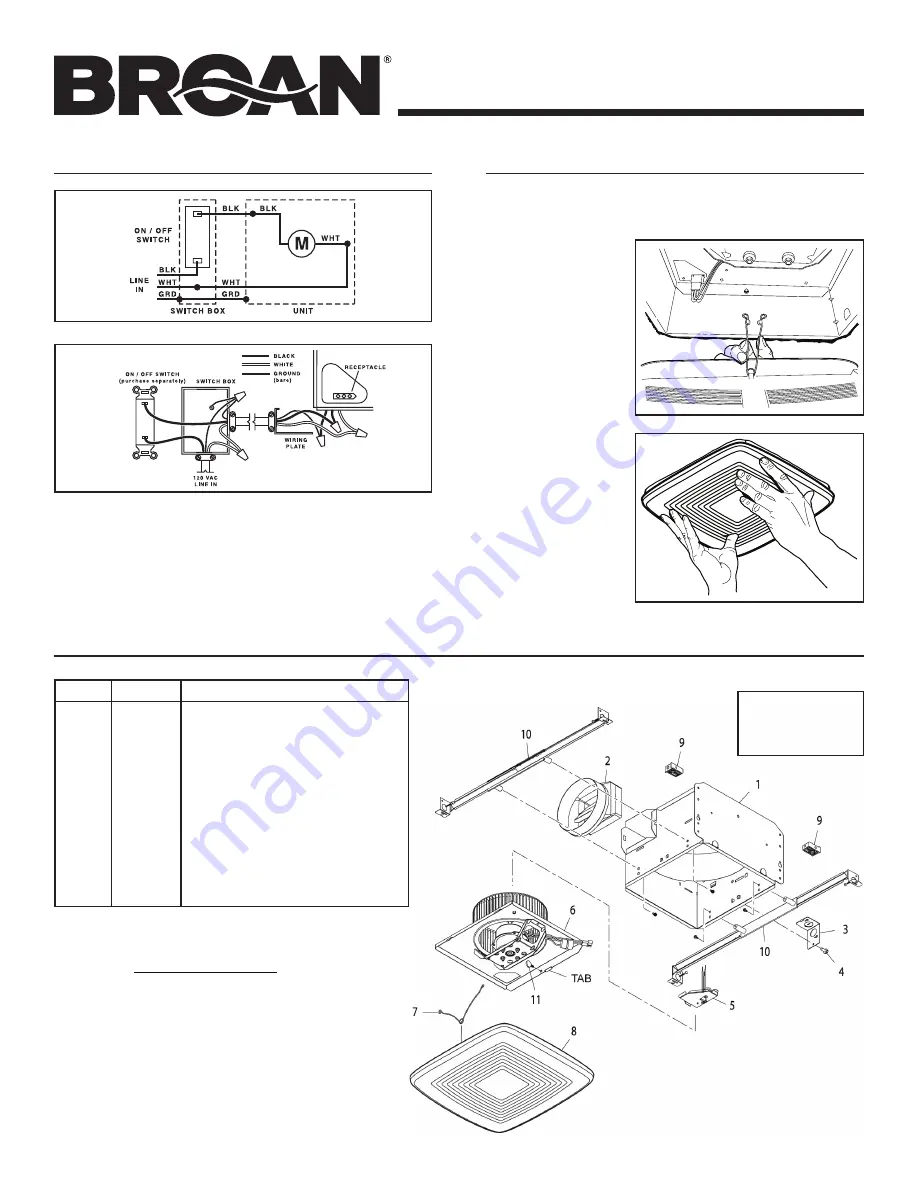 Broan ULTRA SILENT QTXE1102 Manual Download Page 4