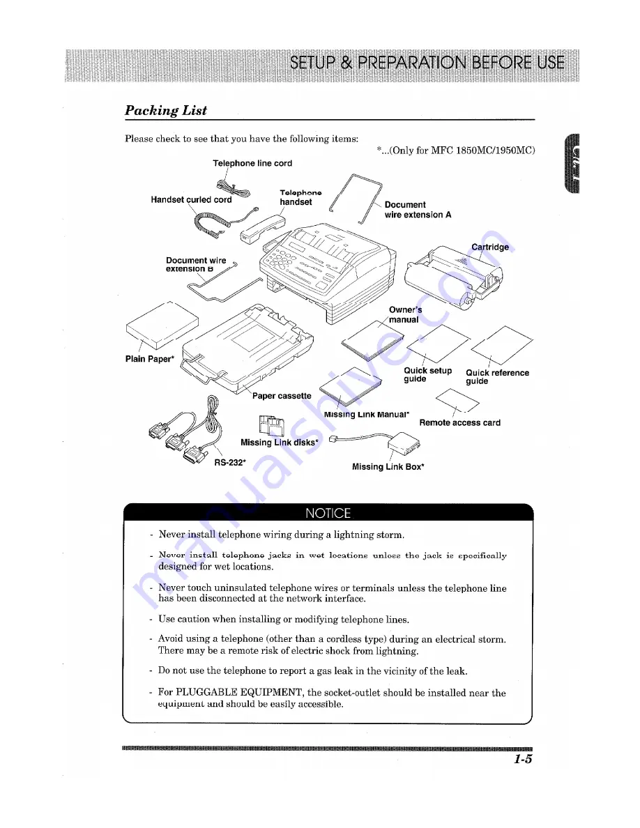 Brother 1950MC - Plus B/W - All-in-One User Manual Download Page 15