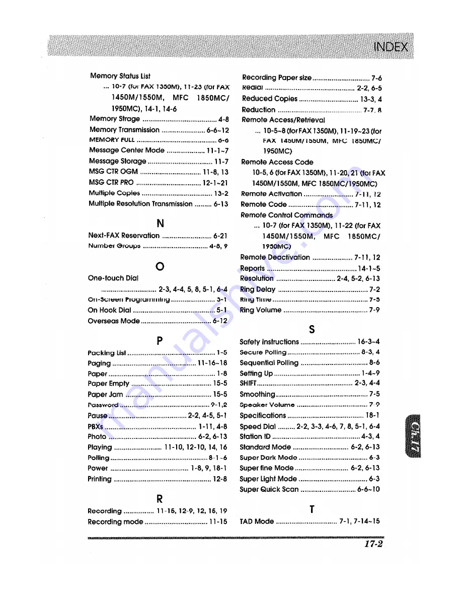 Brother 1950MC - Plus B/W - All-in-One User Manual Download Page 177