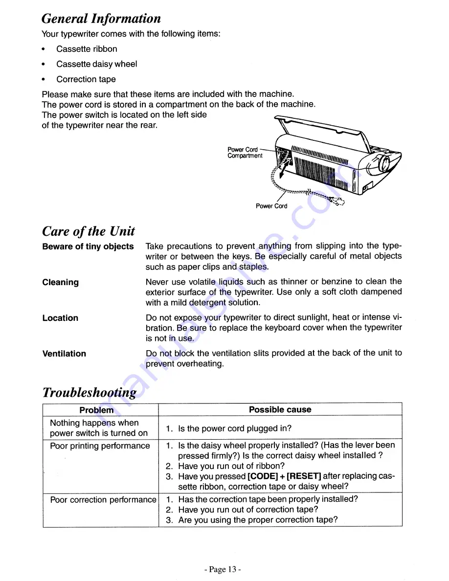 Brother AX24 User Manual Download Page 13